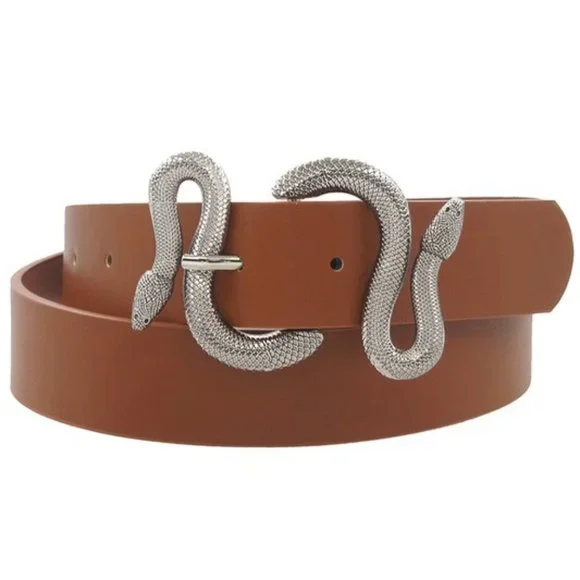 1 LEFT!! I AM MEDUSA BROWN SNAKE BELT - Picture 1 of 1